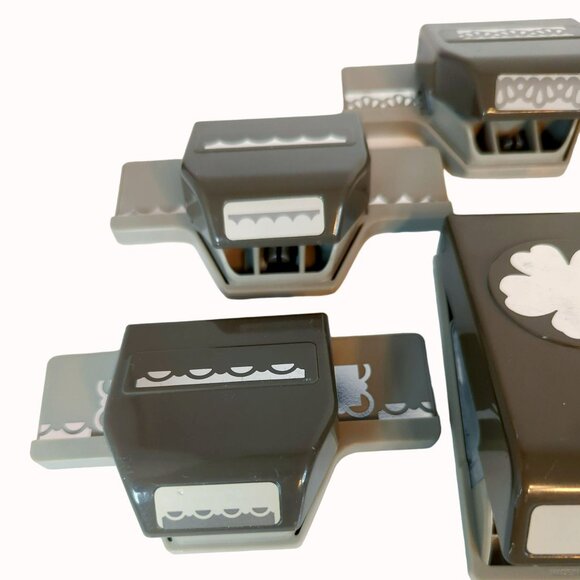 Stampin Up Set Of 9 Scrapbooking Craft Paper Punches - Border Flower Star Arrow - Picture 2 of 9